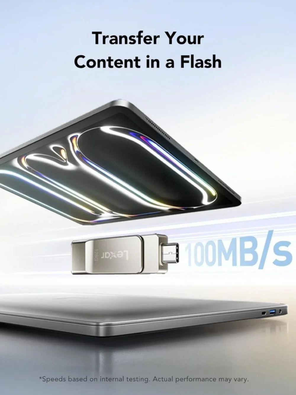 128GB Dual USB 3.2 Type-C Flash Drive - Metal Swivel Design, Portable Storage